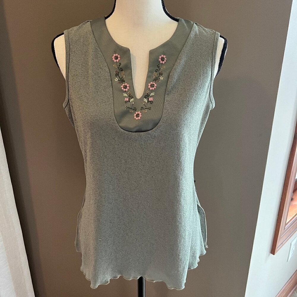 Vintage Joe Boxer Women's Sleeveless Floral Blouse, Size XL